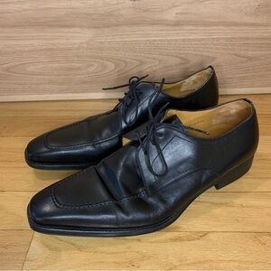 Magnanni Flex Derby Leather Shoes in Black - Size 9.5